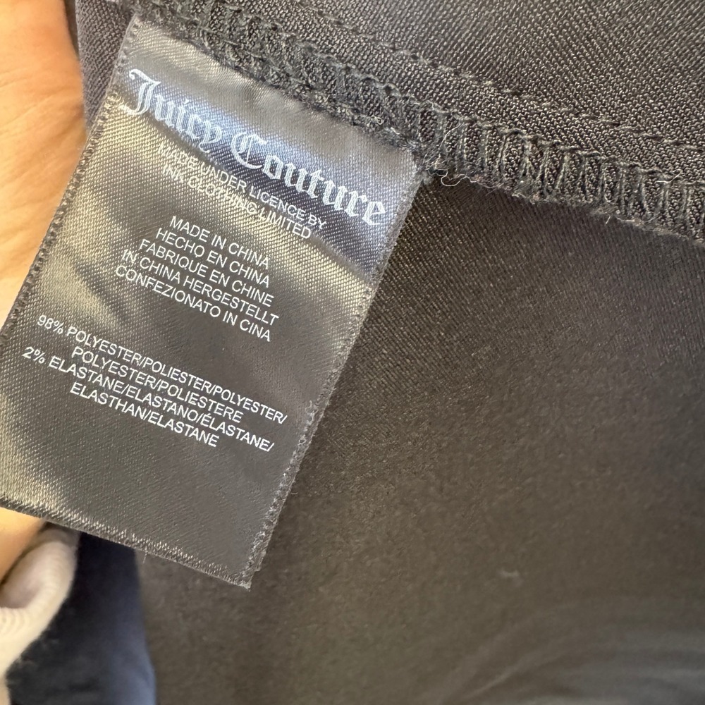 Juicy Couture Black Satin Feather Trim Pajama Top Rhinestone JC Logo Mens Small - Picture 8 of 12